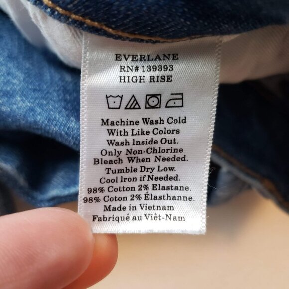 EVERLANE High Rise Skinny 29 EUC Medium Wash Light Whiskering & Fading - Picture 6 of 6